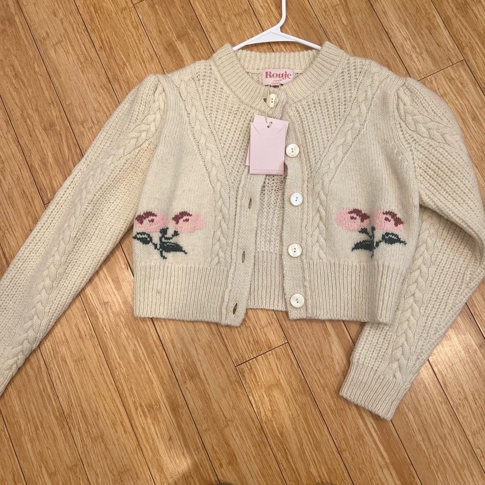 Rouje Embroidered Knit Cardigan